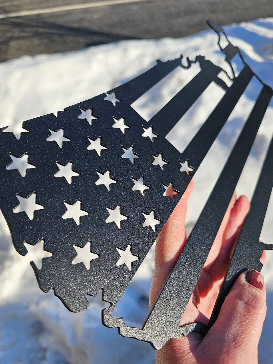 Lower 48 American Flag Map – 14 GA Steel