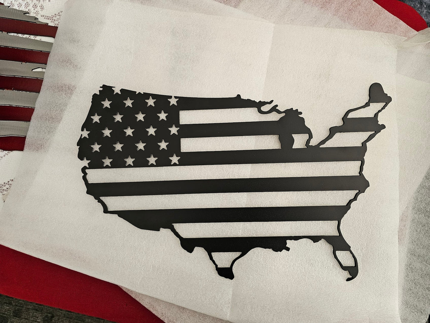 Lower 48 American Flag Map – 14 GA Steel
